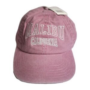 Womens Malibu California Adjustable Snap Back Pink Cotton Hat Cap New With Tags